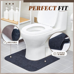 Drydiet leak-proof rubber-backed rug helps keep restroom floors dry and safe.