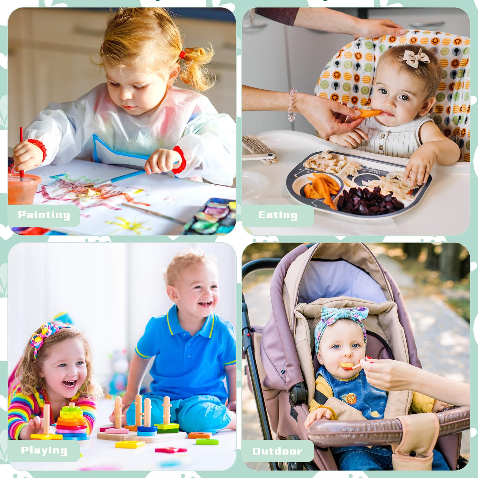 Drydiet sea animals mat in use for mealtime and play cleanup