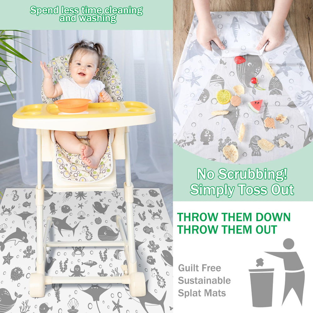 Drydiet sea animals mat highlighting waterproof material and quick cleanup