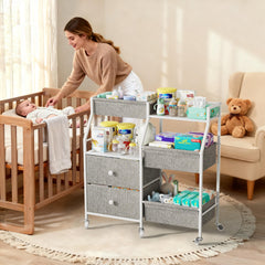 DTK Baby Diaper Caddy Cart 3-tier structure provides spacious storage