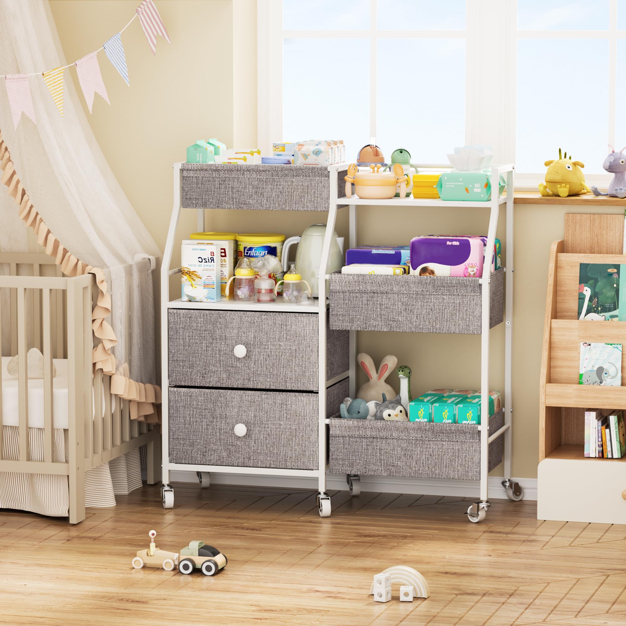 DTK Baby Diaper Caddy Cart assembly with included tools for quick setup