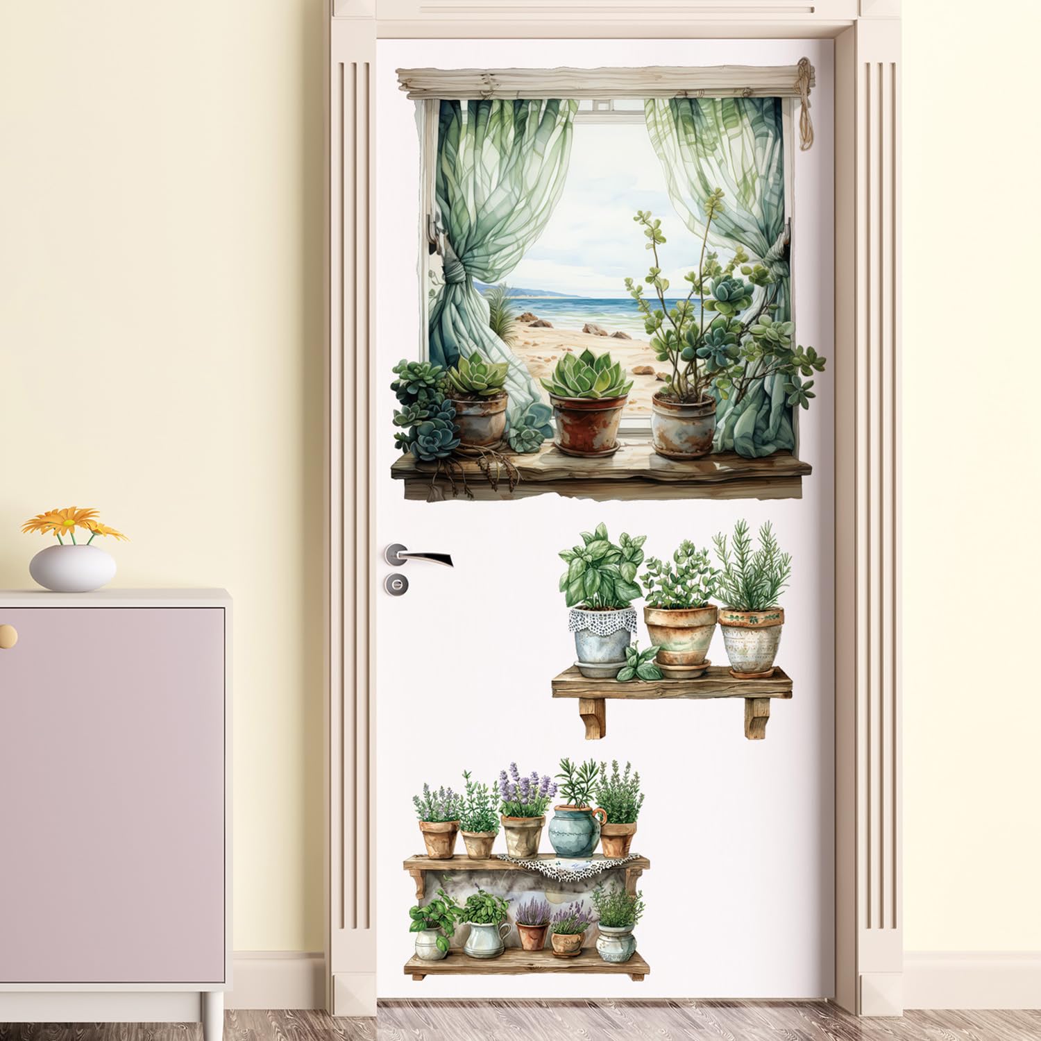DTLIFEK daisy wall art removable supports quick, flexible room updates.