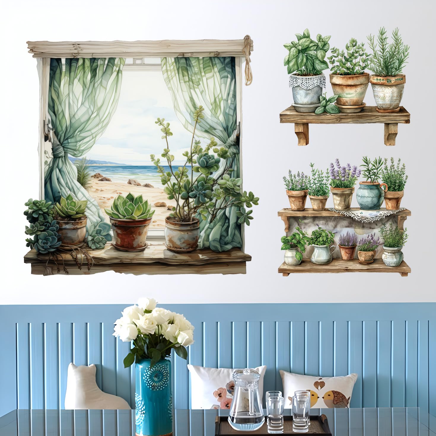 DTLIFEK pastel floral wall decal encourages DIY decorating.