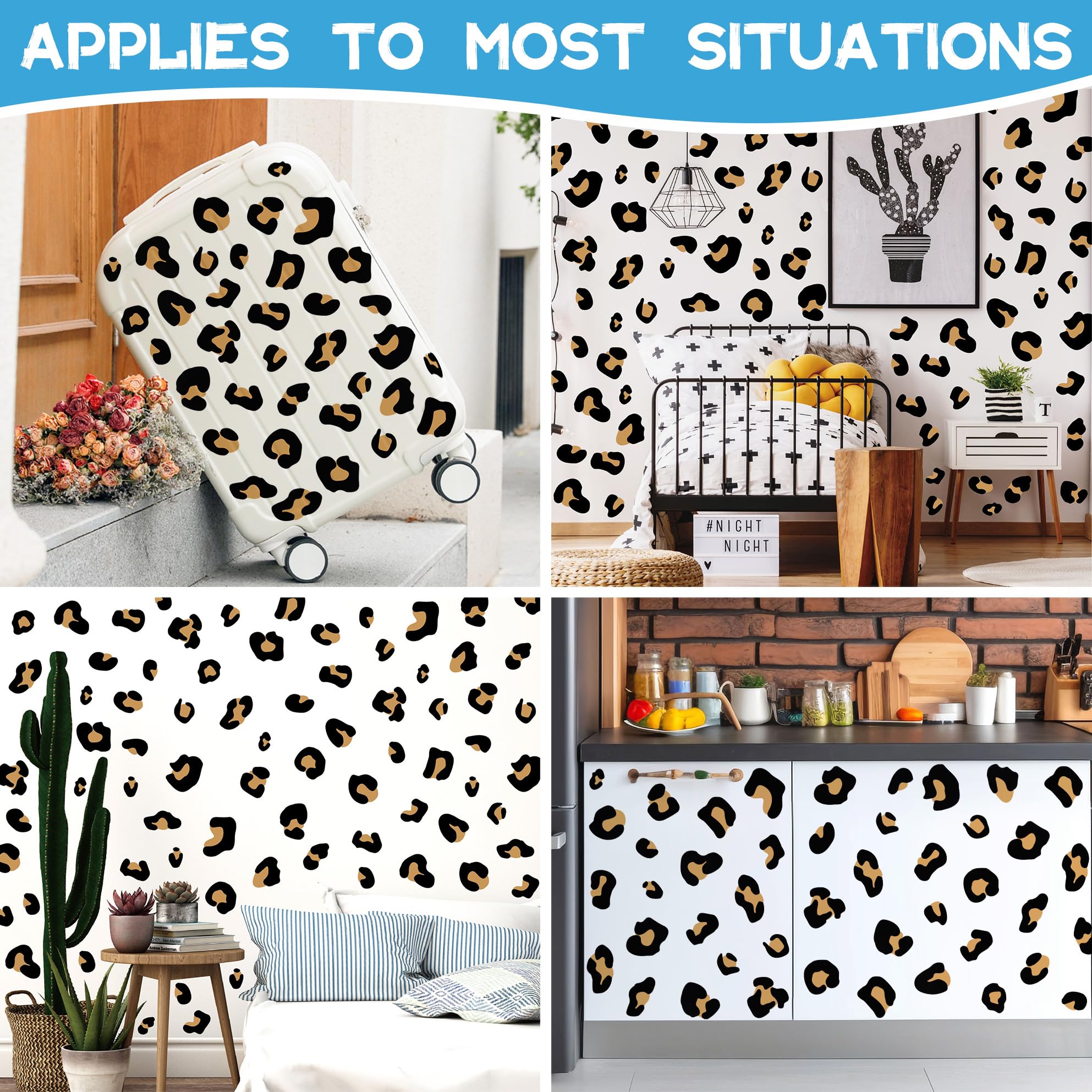 DTLIFEK leopard door decal provides stylish accent for home interiors.