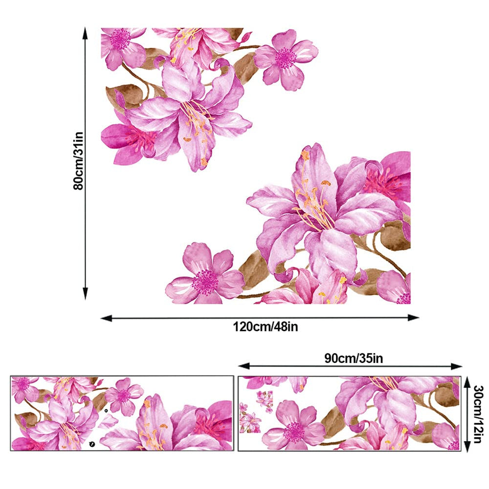 DTLIFEK lily floral wall sticker pink adds romantic focal point to living room