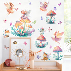 DTLIFEK Pastel-flower-mushroom wall art delivers soft color palette for calm rooms.