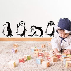 DTLIFEK penguin wall stickers apply guide demonstrates easy peel and stick