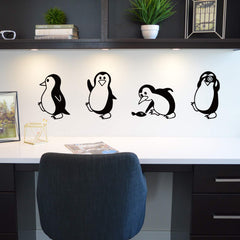 DTLIFEK penguin wall stickers closeup of removable vinyl finish