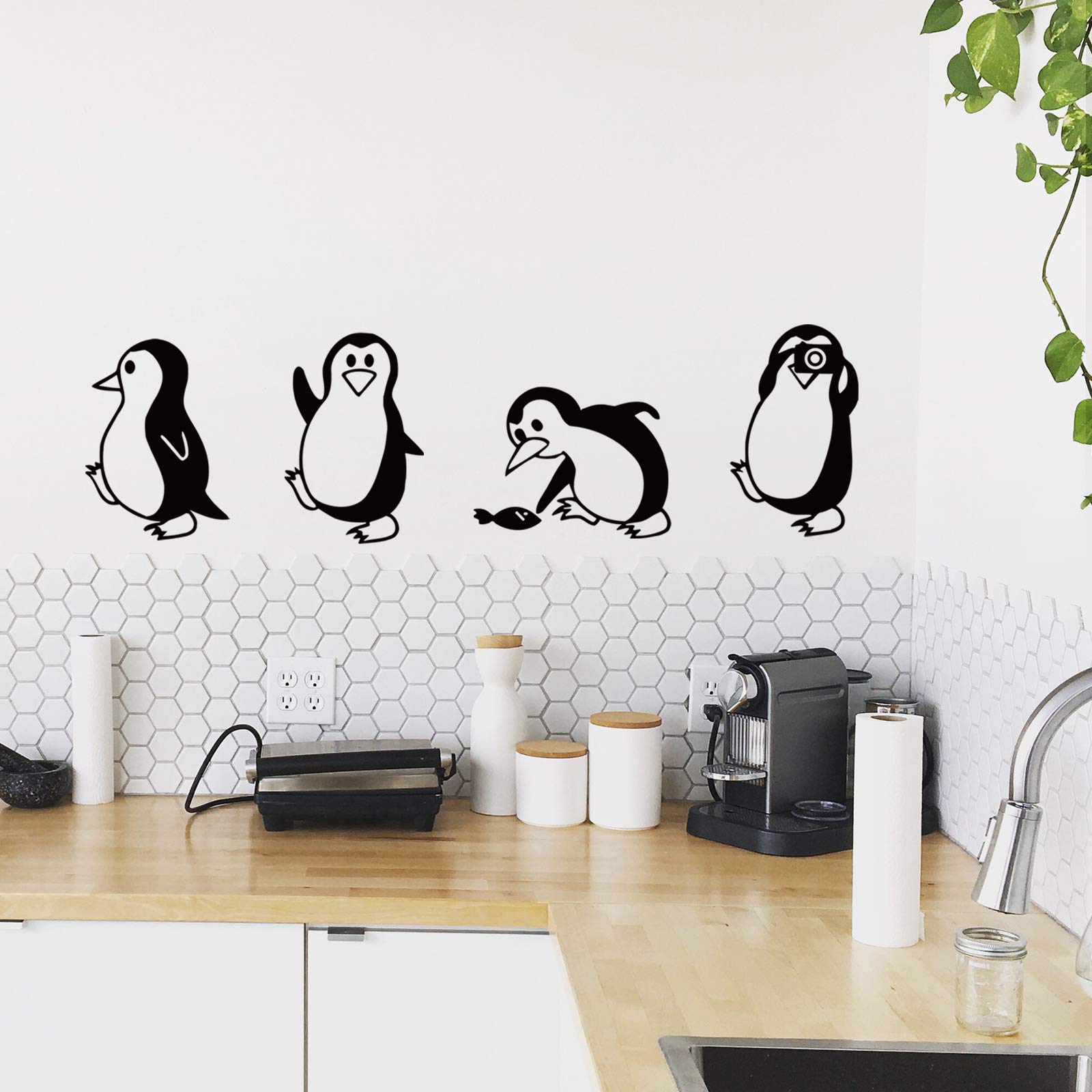 DTLIFEK penguin wall stickers nursery decor boosts cheerful atmosphere