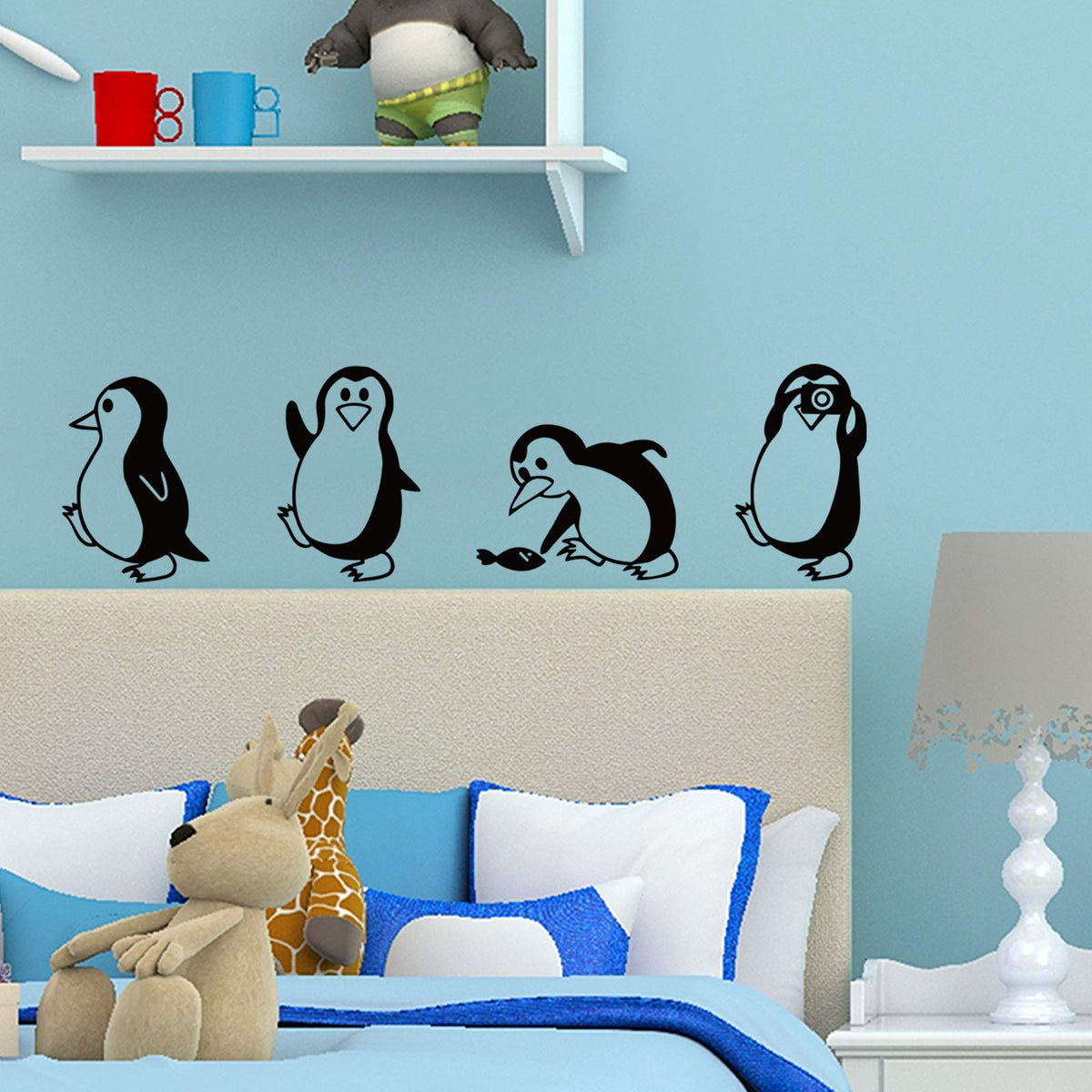 DTLIFEK penguin wall stickers pack for quick kids room decor