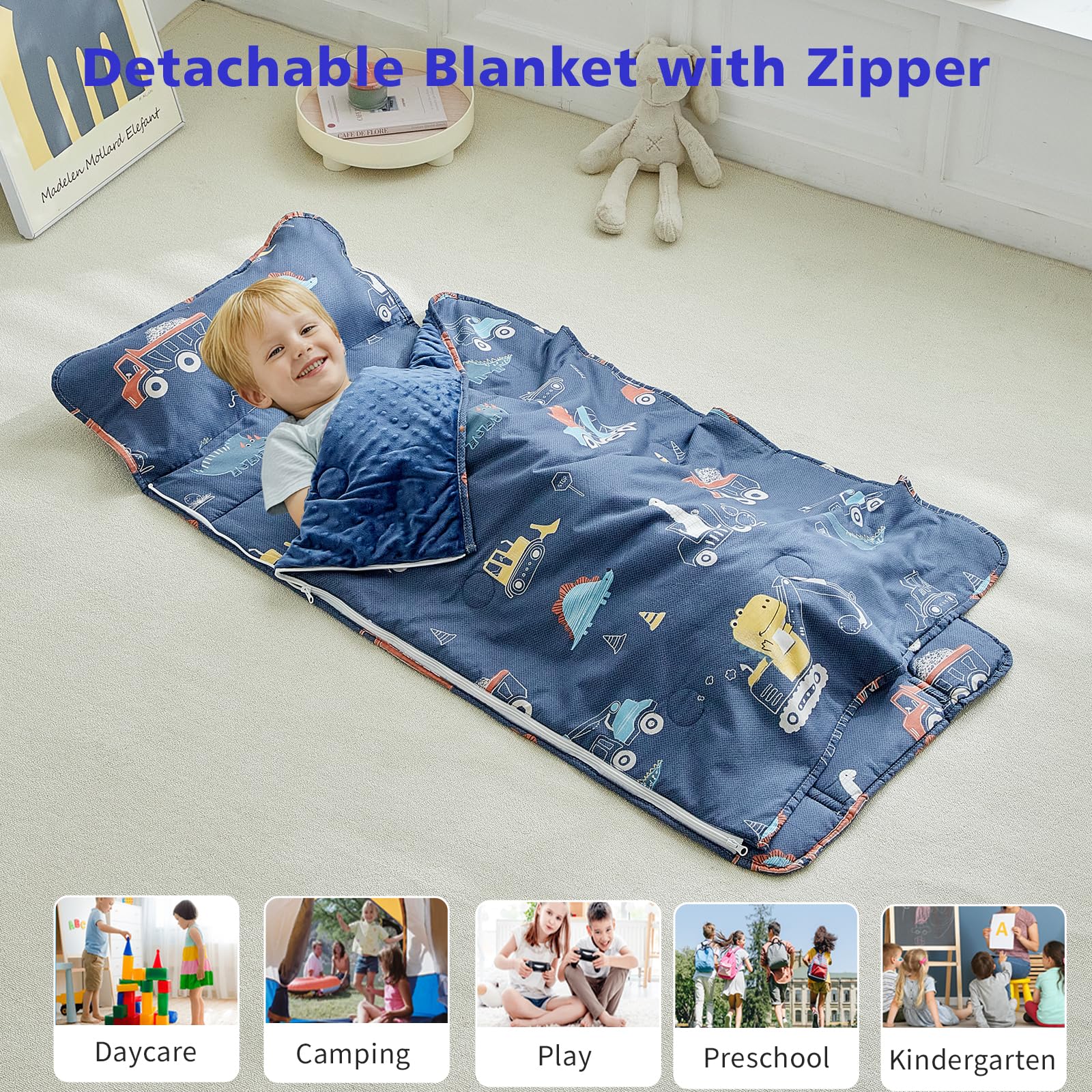 DuShow nap mat with removable pillow for quick refresh.
