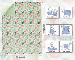DuShow Leaf Baby Blanket for Girls back dotted backing demonstrates breathable comfort