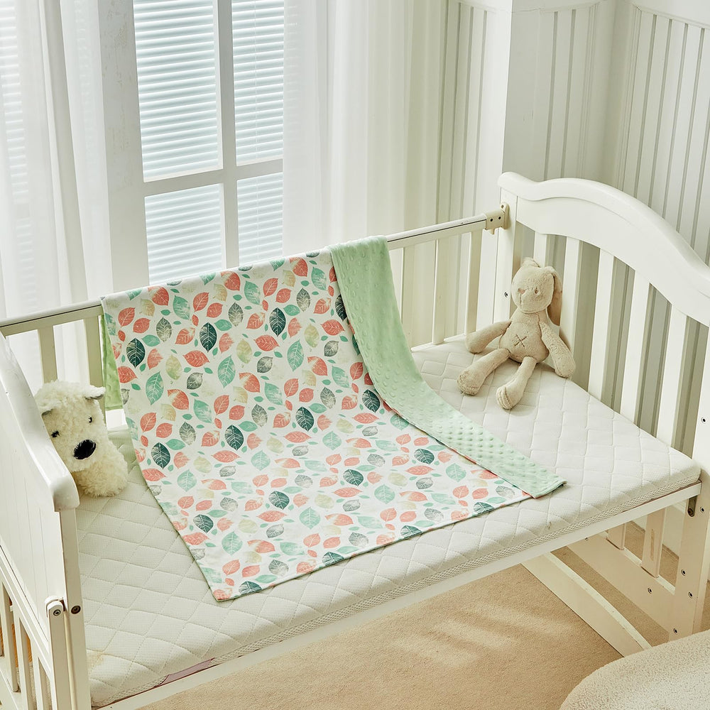 DuShow Leaf Baby Blanket for Girls in crib during nap time for cozy sleep