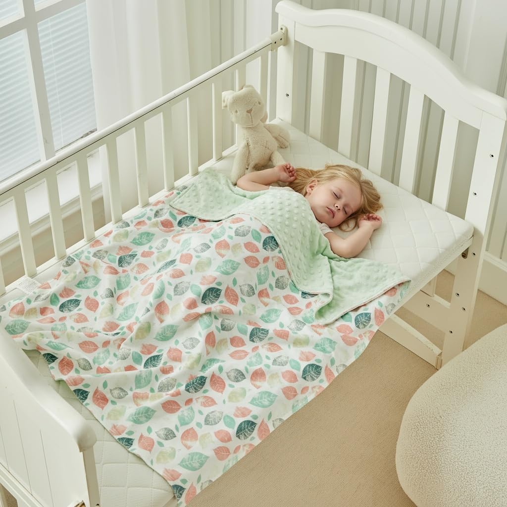 DuShow Leaf Baby Blanket for Girls floral design close-up highlighting nursery decor charm