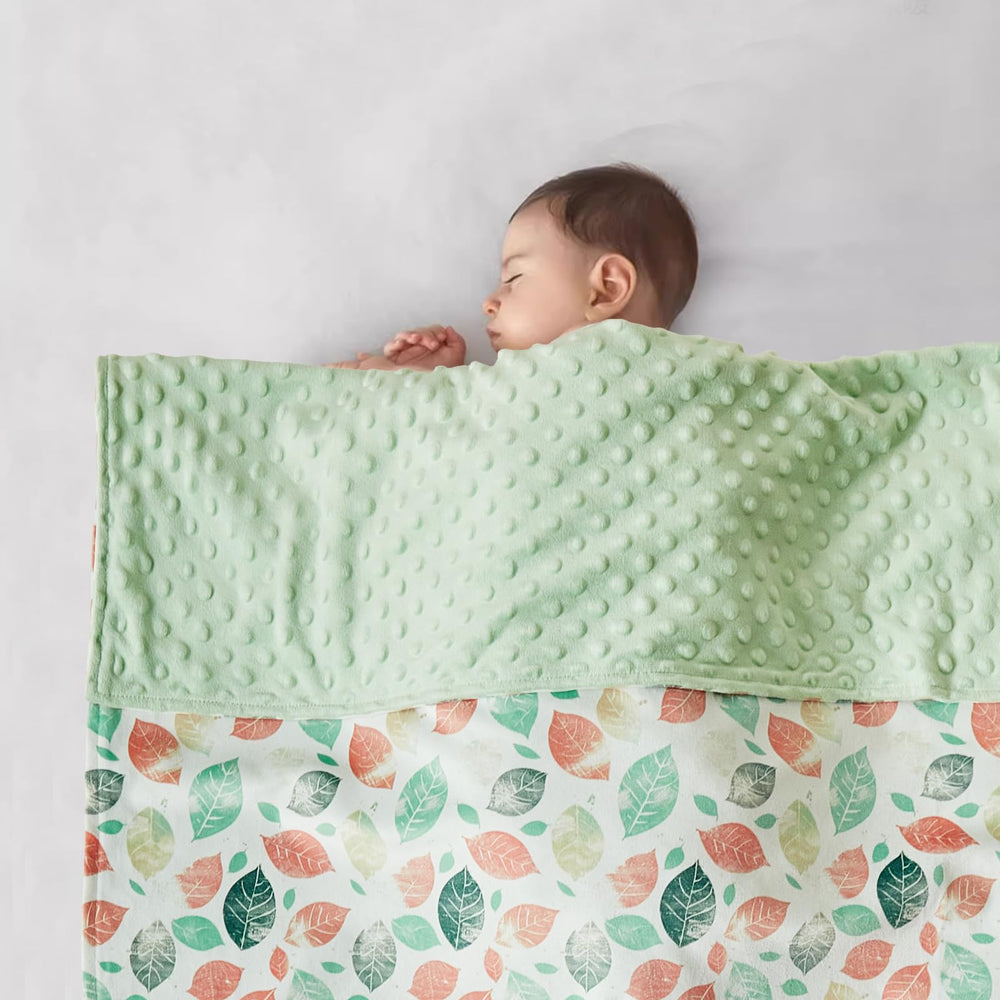 DuShow Leaf Baby Blanket for Girls in-car-seat setup for on-the-go warmth