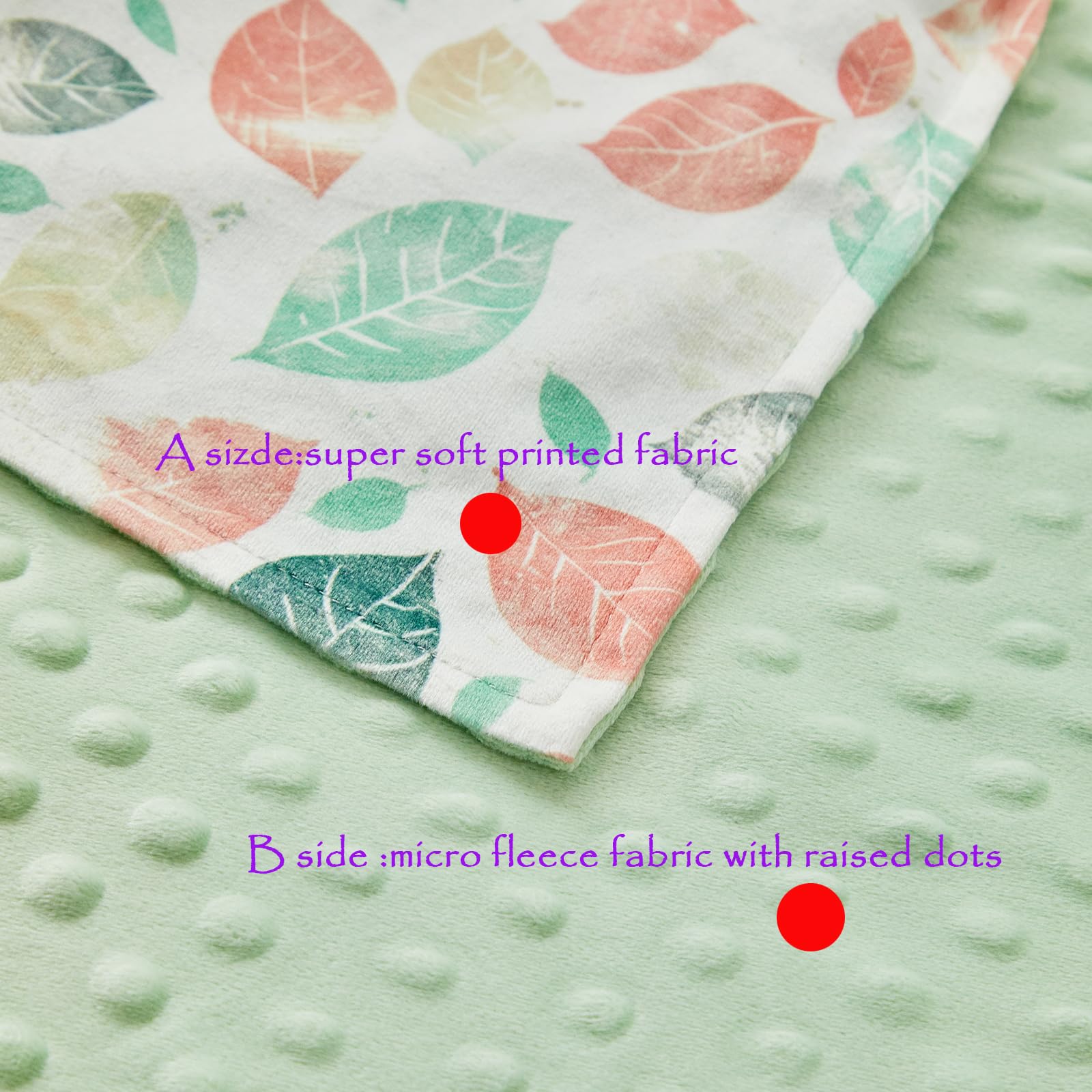 DuShow Leaf Baby Blanket for Girls soft texture and double-layer plush