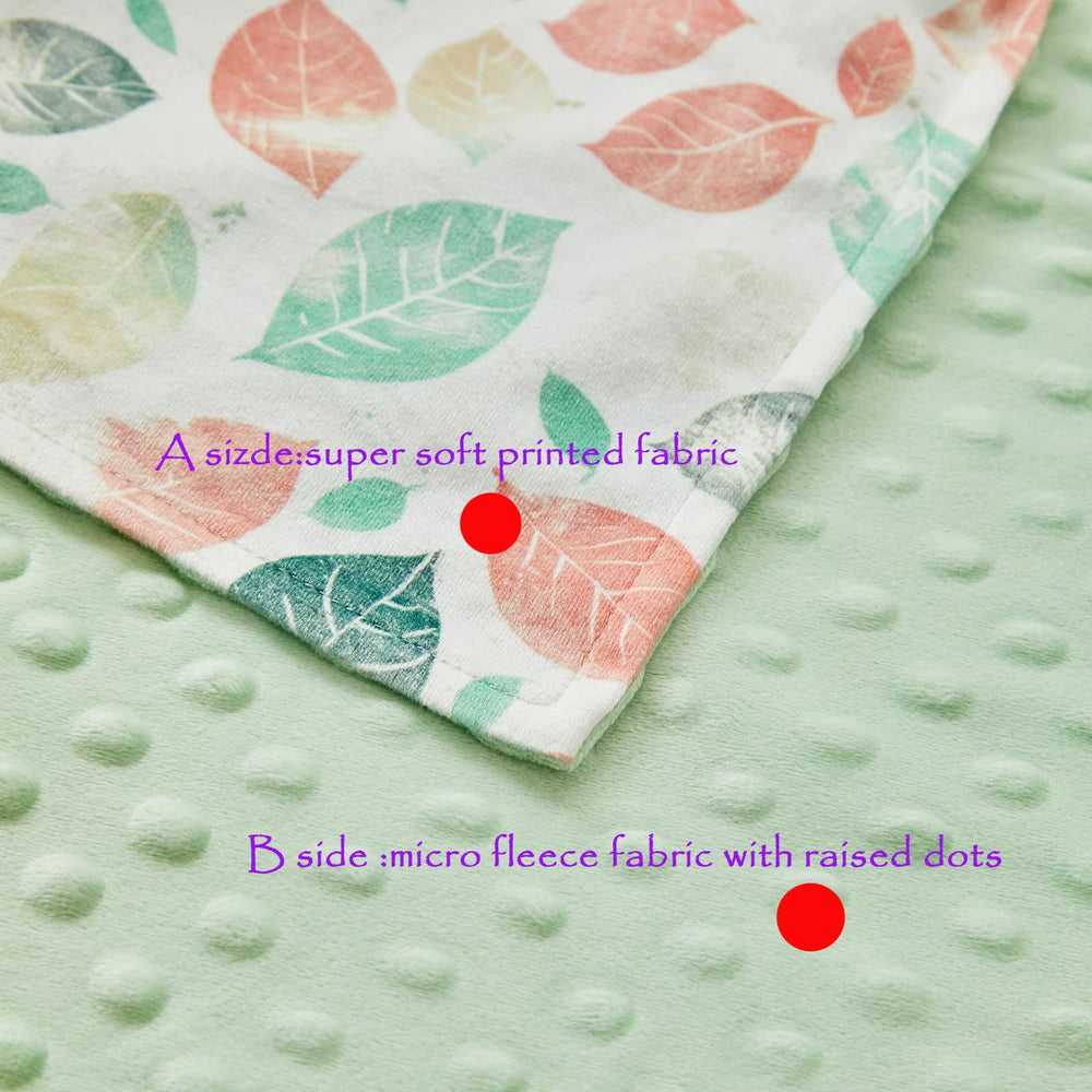 DuShow Leaf Baby Blanket for Girls soft texture and double-layer plush