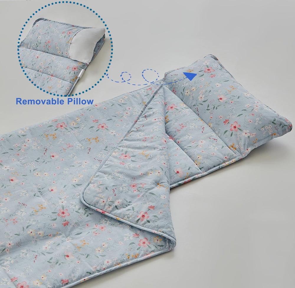 DuShow easy-care nap mat, machine washable and fade resistant.