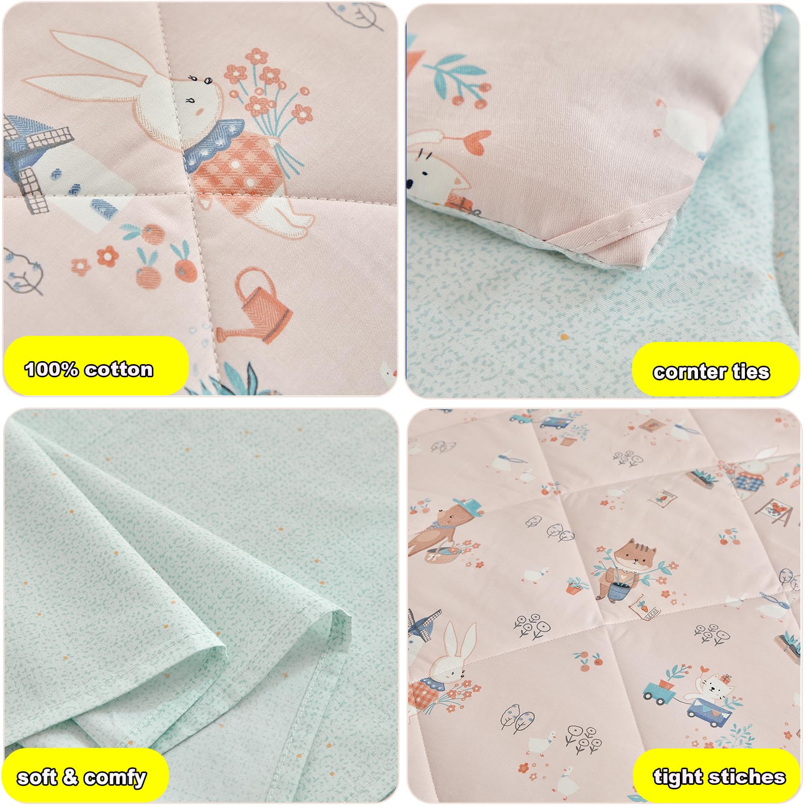 DuShow fitted sheet with elastic edges keeps a secure toddler bed fit.