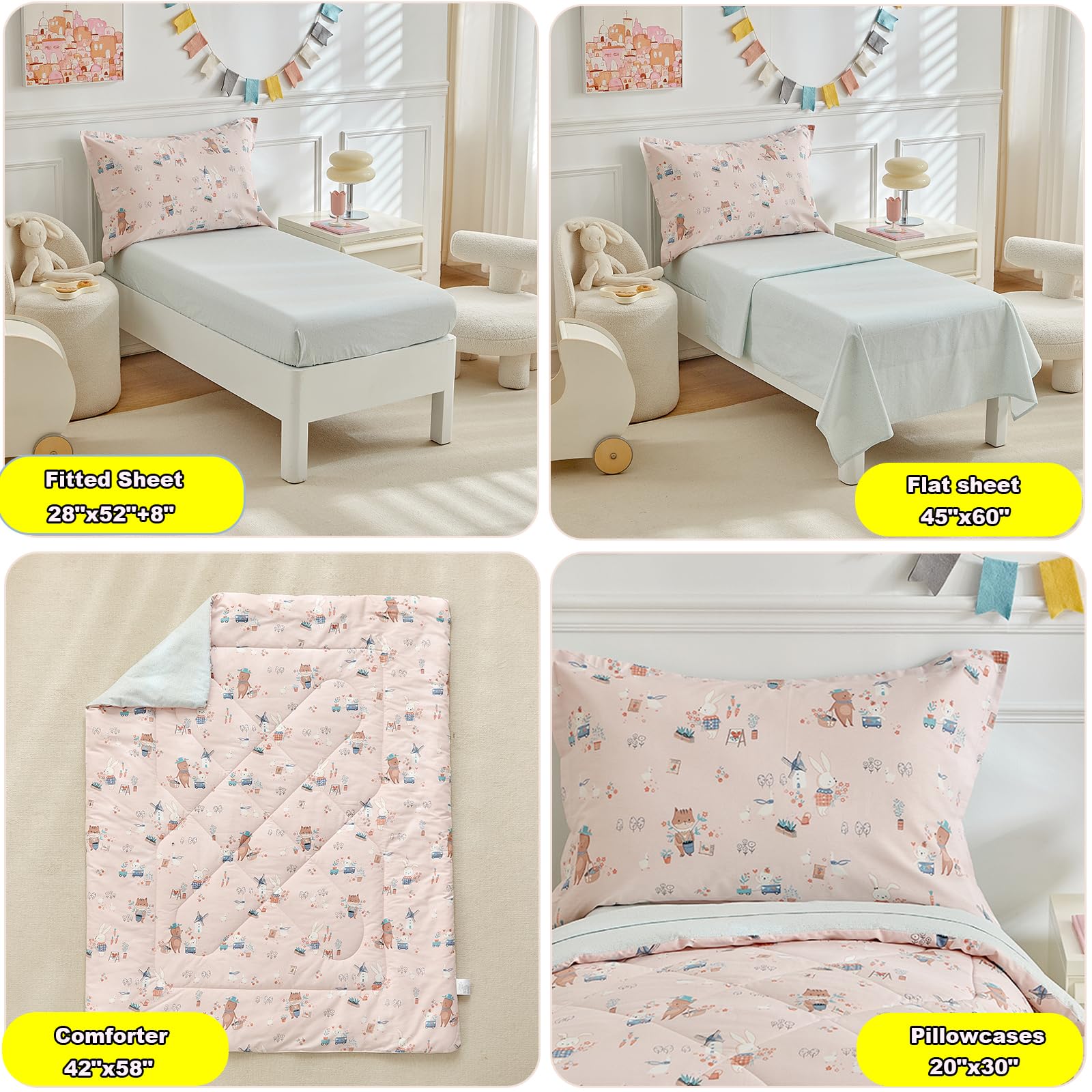 DuShow pillowcase completes the set with soft cotton for restful mornings.