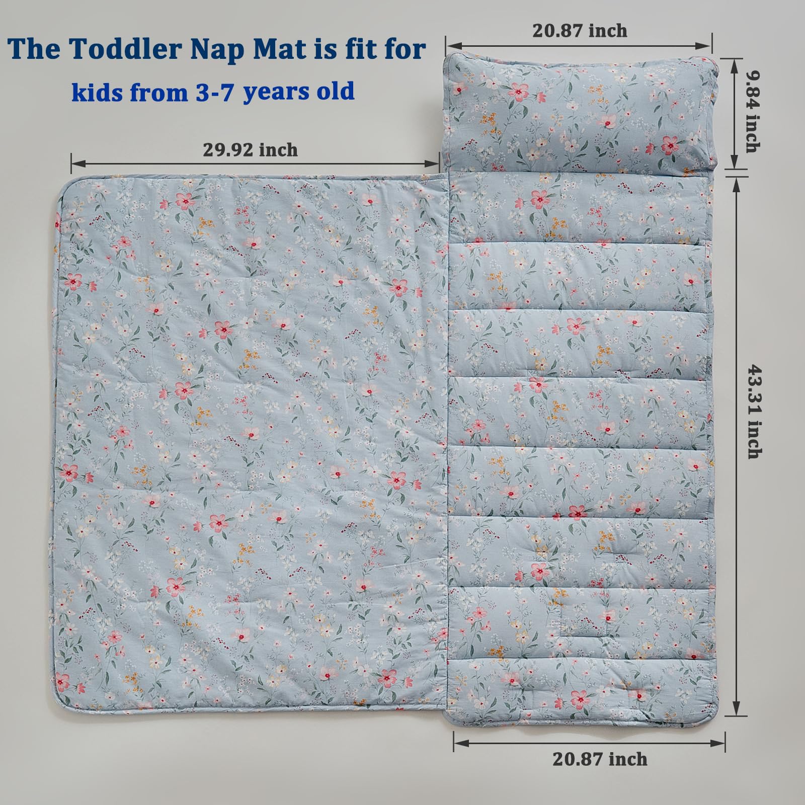 DuShow nap mat with removable pillow, flexible comfort for naps.