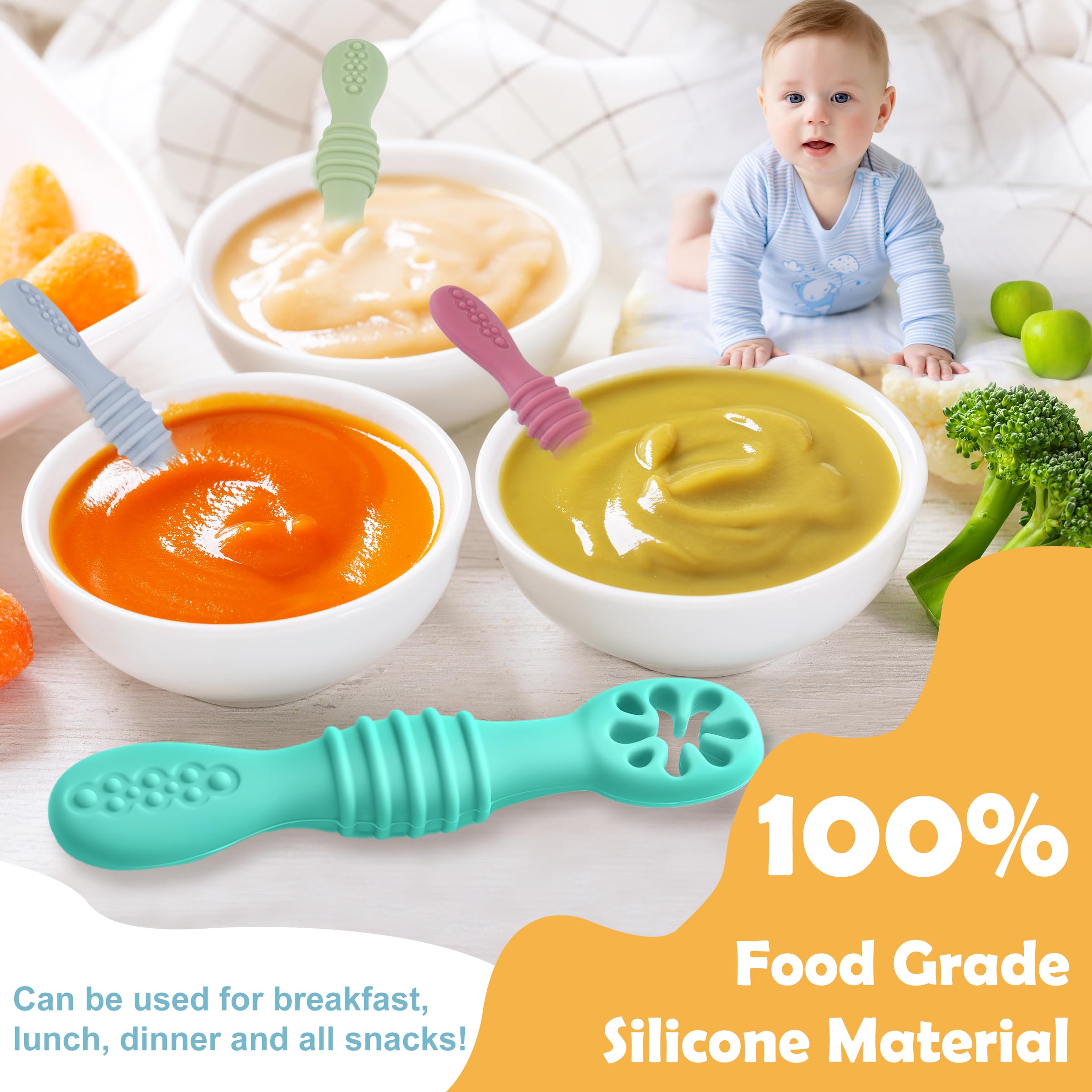 DUALFERV silicone spoons dishwasher-safe for quick cleanup after meals.