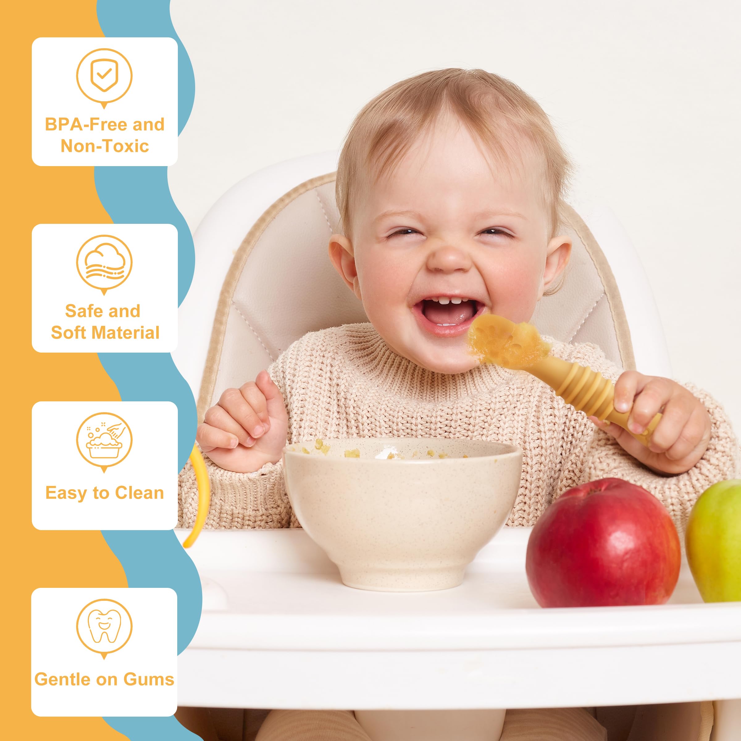 DUALFERV teething-friendly utensils suitable for early solids.