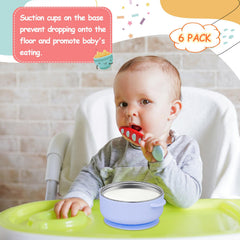 Dualshine suction base keeps bowls steady during meals.