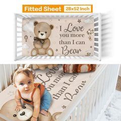 Duckbe crib sheet visual focusing on standard crib fit and soft fabric.