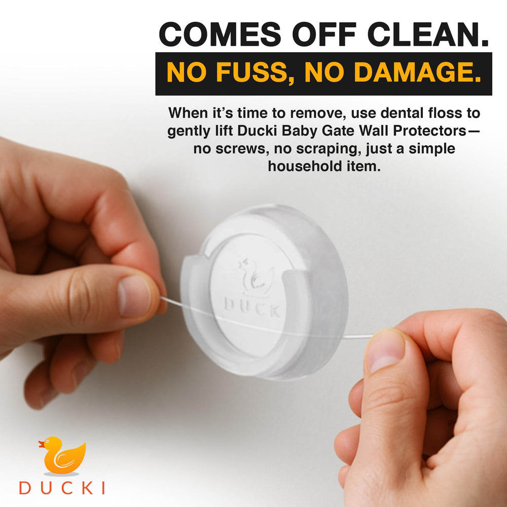 Ducki Clear wall savers gate-compatibility fits across baby, pet, and pressure gates.