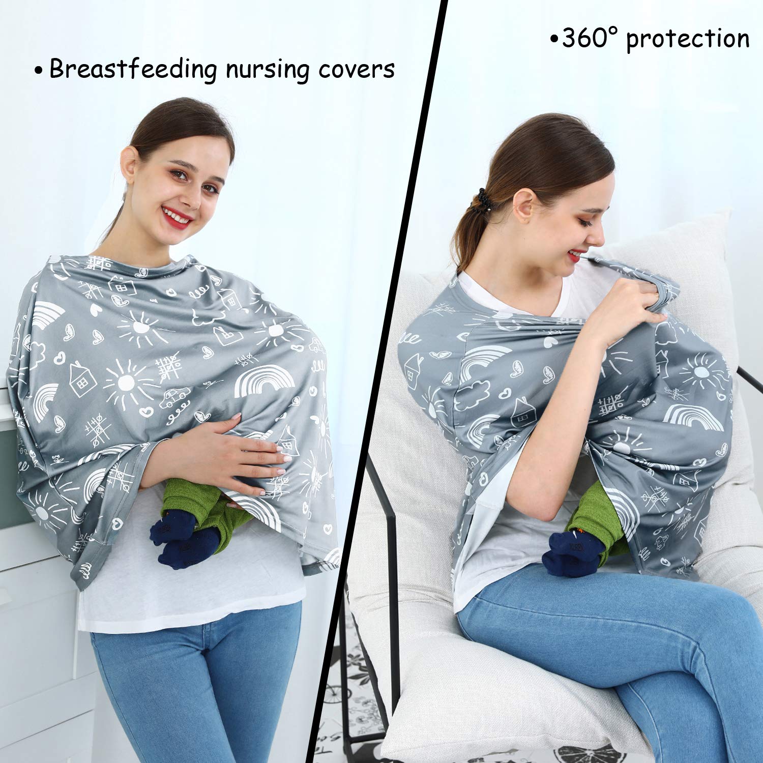 Dudeeghes breastfeeding cover with open breathable hole.