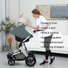 Dudeeghes car seat canopy with open-hole design for breathable airflow.