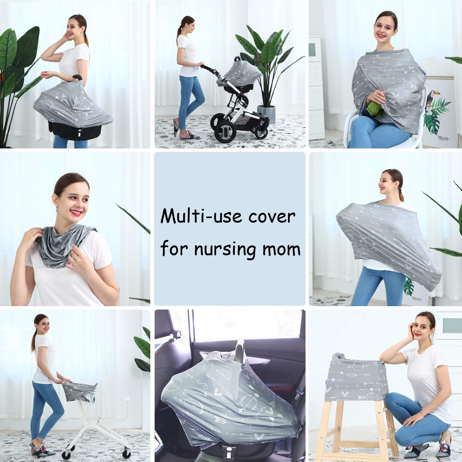 Dudeeghes car-seat canopy with white interior adds gentle baby comfort.