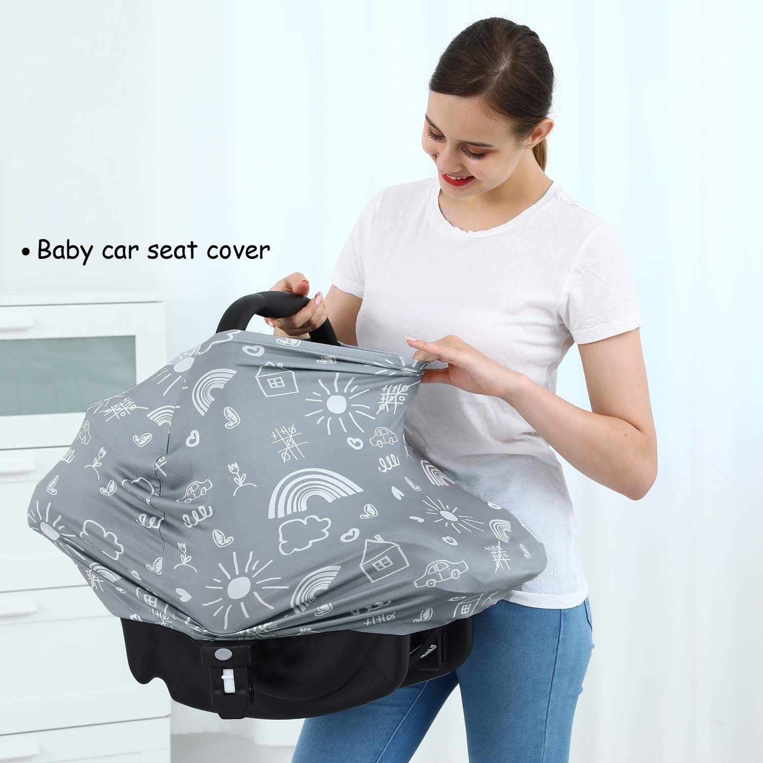 Dudeeghes carseat cover interior white lining for gentle touch.
