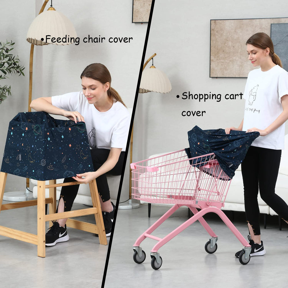 Dudeeghes navy space cover makes a thoughtful gift for new moms.