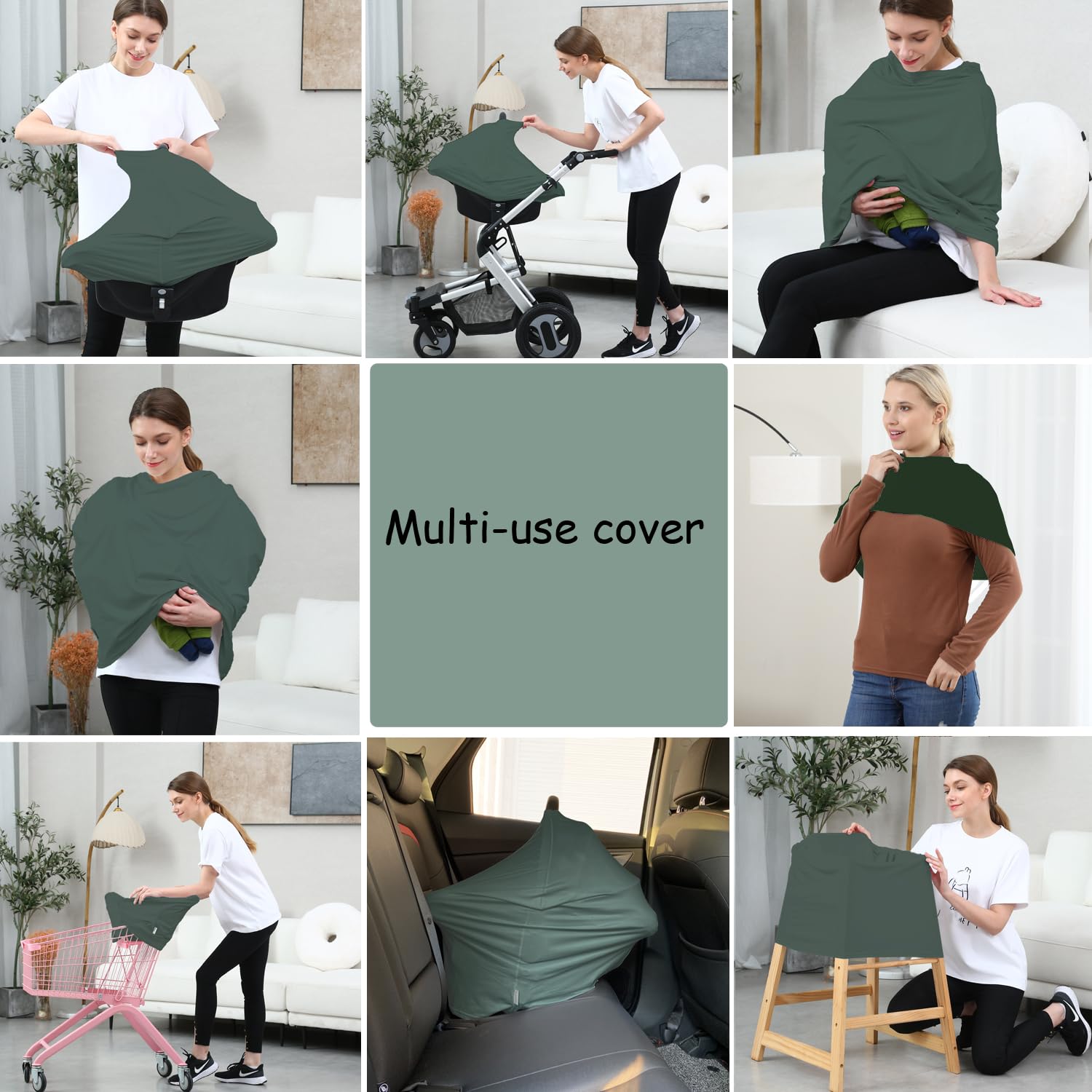Dudeeghes solid-color Roman Green cover emphasizing full coverage and privacy