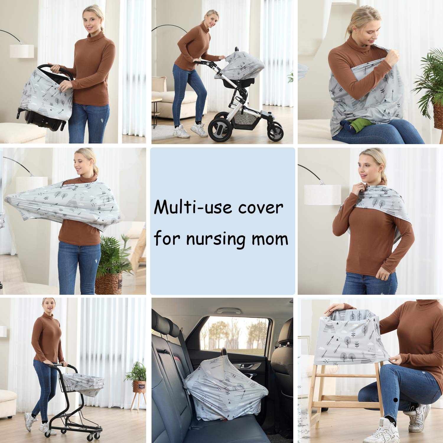 Dudeeghes stroller cover grey grove demonstrates versatile shade and protection on walks.