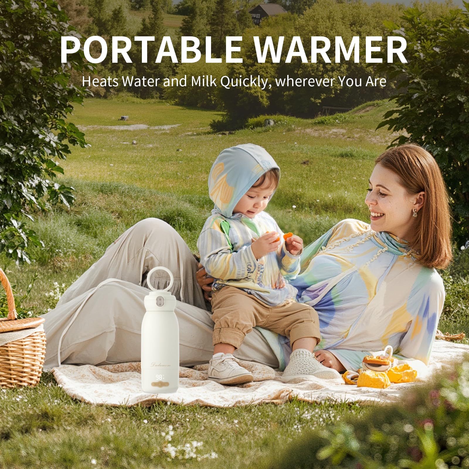 Dudumom warmer charging in-car capability for road trips