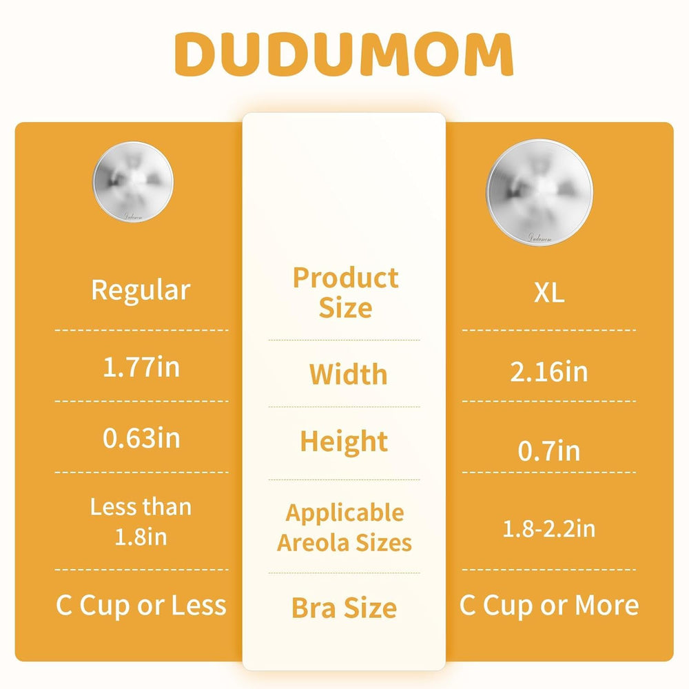 Dudumom Silver Nursing Cups regular size, reliable fit for standard needs.