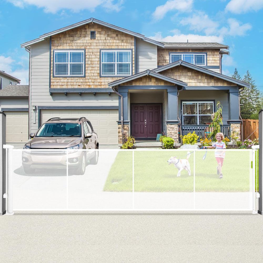 Dueelala 160in gate fully extended for wide openings, enabling flexible room division.