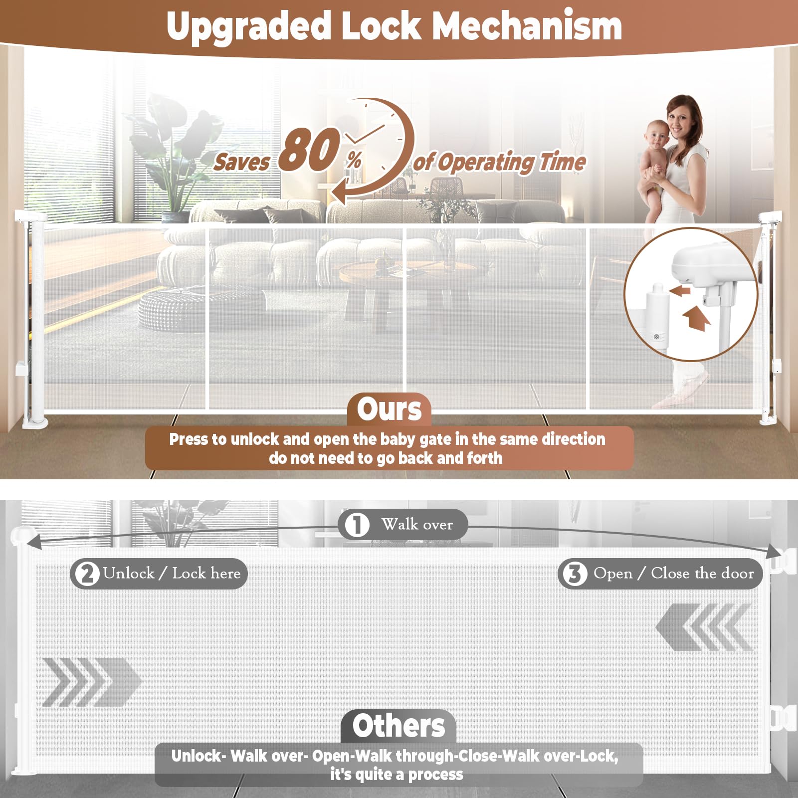 Dueelala dual-lock mechanism close view for quick, secure access.