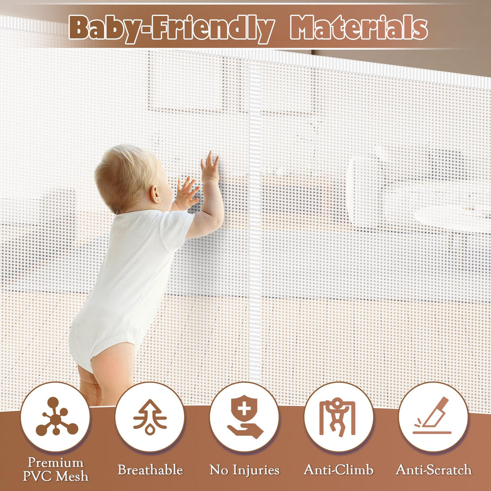 Dueelala scratch-resistant mesh protects babies and pets during use
