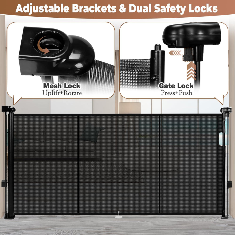 Dueelala flexible indoor-outdoor gate shown on stairs for versatile spaces