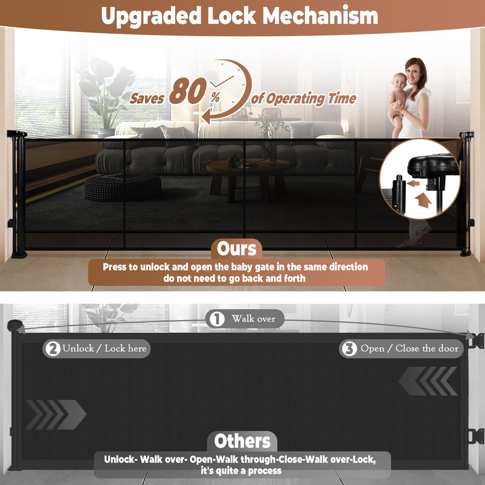 Dueelala gate with dual-lock mechanism for easy operation