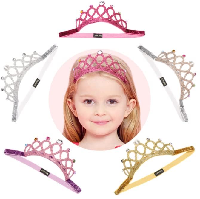 Duehut HLLMX rhinestones and glitter crown headband catching light for festive photos