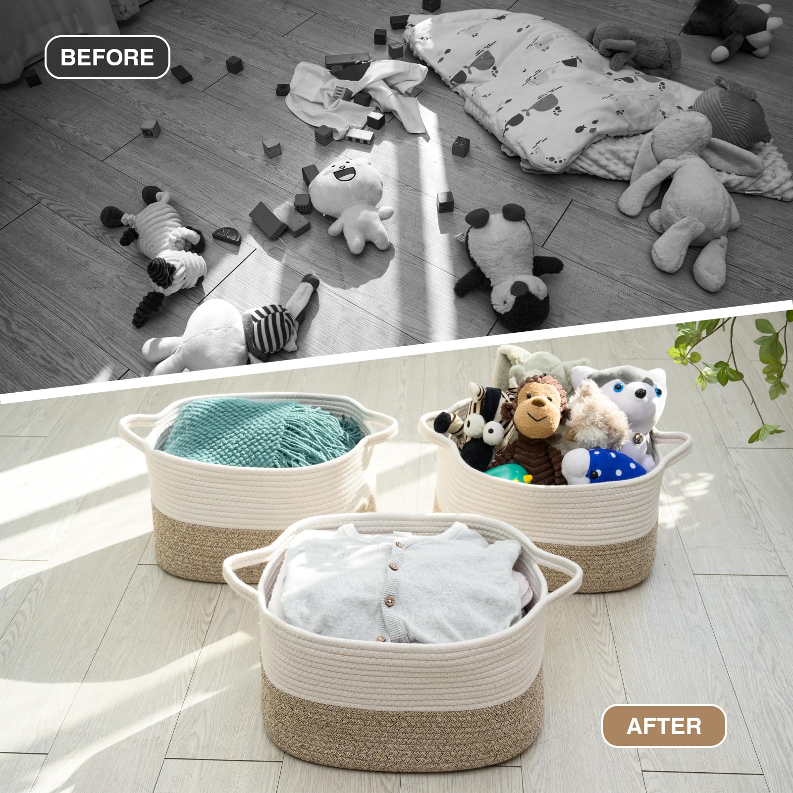 DUHEL two-tone gift basket idea with practical storage and decor appeal.