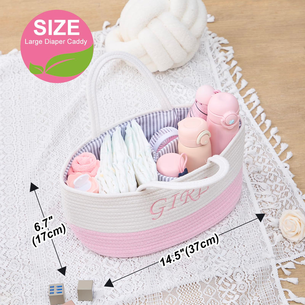 DUHEL cotton-woven basket closeup highlights durable lightweight construction for nursery organization