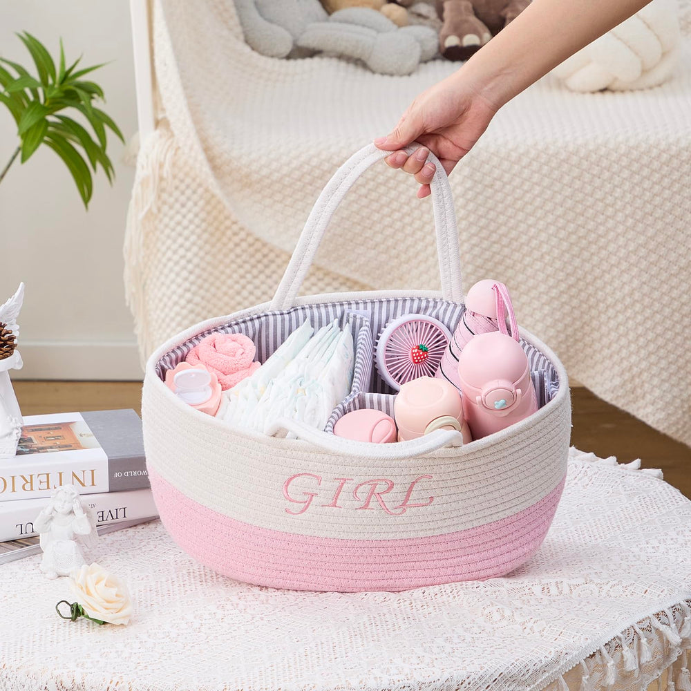 DUHEL embroidery storage basket boy girl design adds whimsy while storing clothing and toys