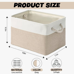 DUHEL storage bins with cotton rope handles for easy transport and organization