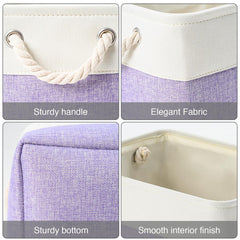 DUHEL storage bins with cotton handles enable easy lifting between shelves.